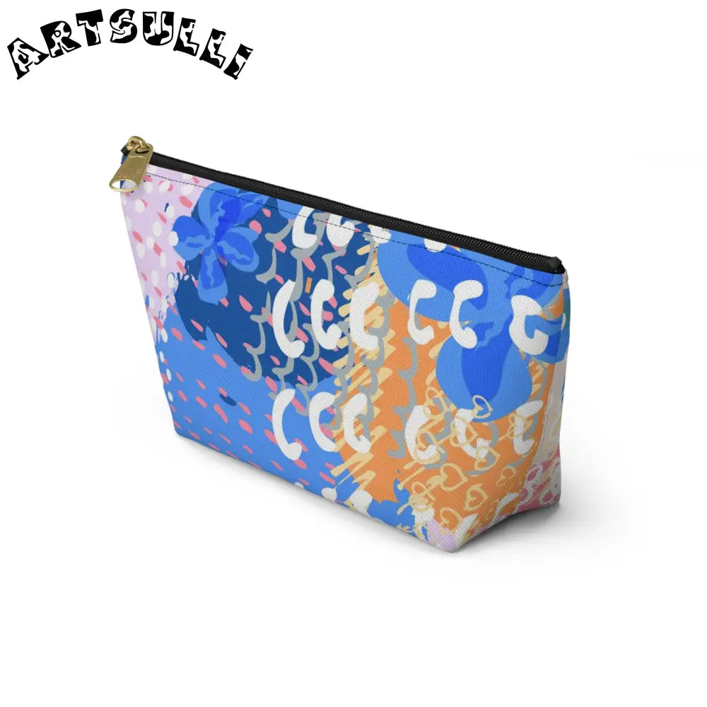Abstract Floral T-Bottom Cosmetic Travel Bag, Artsulli - Art is Long, Life is Short, Bags, , , , , , , 