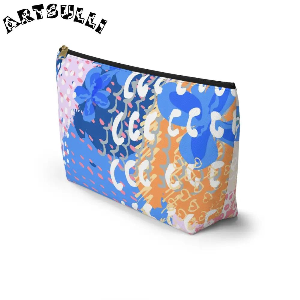 Abstract Floral T-Bottom Cosmetic Travel Bag, Artsulli - Art is Long, Life is Short, Bags, , , , , , , 