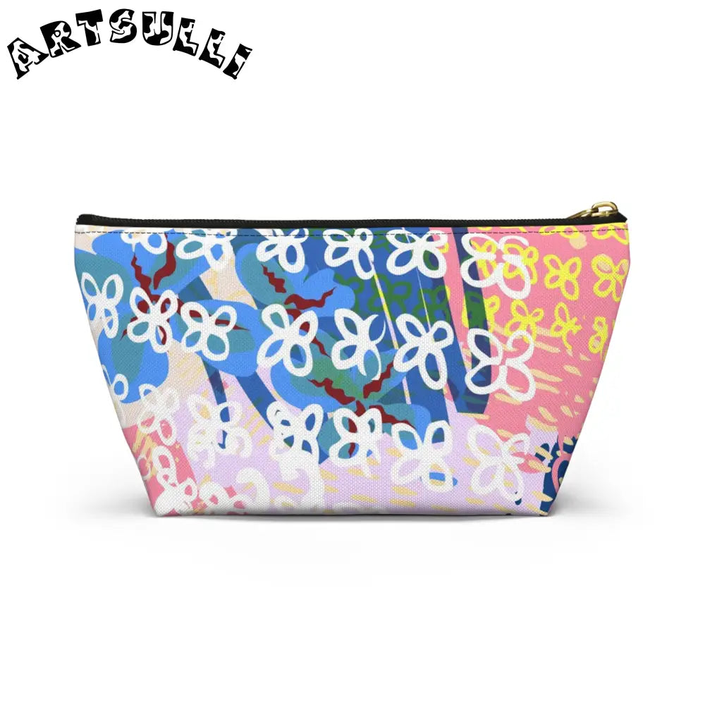 Abstract Floral T-Bottom Cosmetic Travel Bag, Artsulli - Art is Long, Life is Short, Bags, , , , , , , 