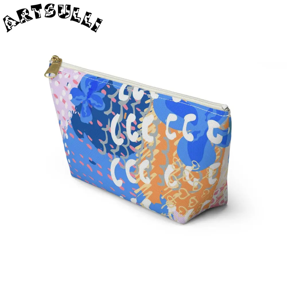 Abstract Floral T-Bottom Cosmetic Travel Bag, Artsulli - Art is Long, Life is Short, Bags, , , , , , , 