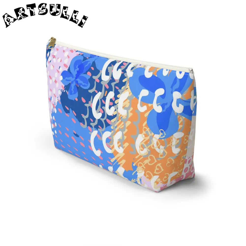 Abstract Floral T-Bottom Cosmetic Travel Bag, Artsulli - Art is Long, Life is Short, Bags, , , , , , , 