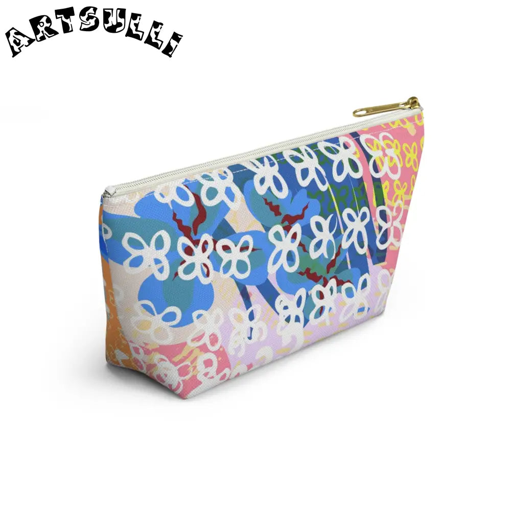 Abstract Floral T-Bottom Cosmetic Travel Bag, Artsulli - Art is Long, Life is Short, Bags, , , , , , , 