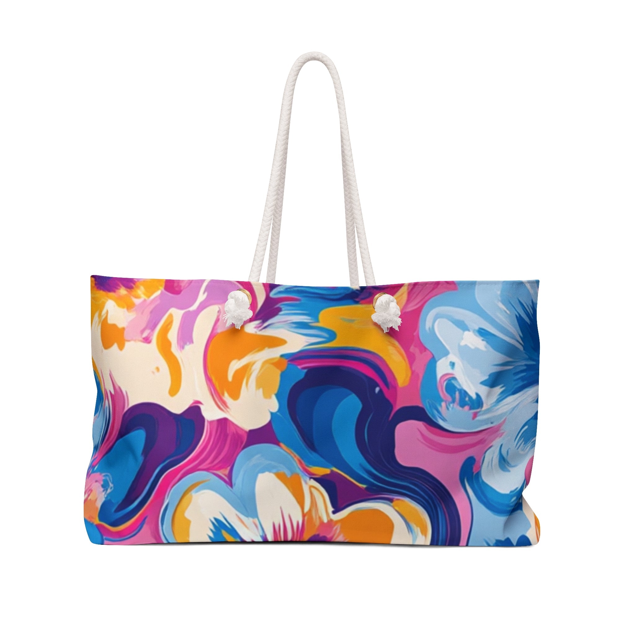 Abstract Floral Weekender Tote, Artsulli - Art is Long, Life is Short, Bags, Size, 24" × 13", , , , , 10790140739552999859