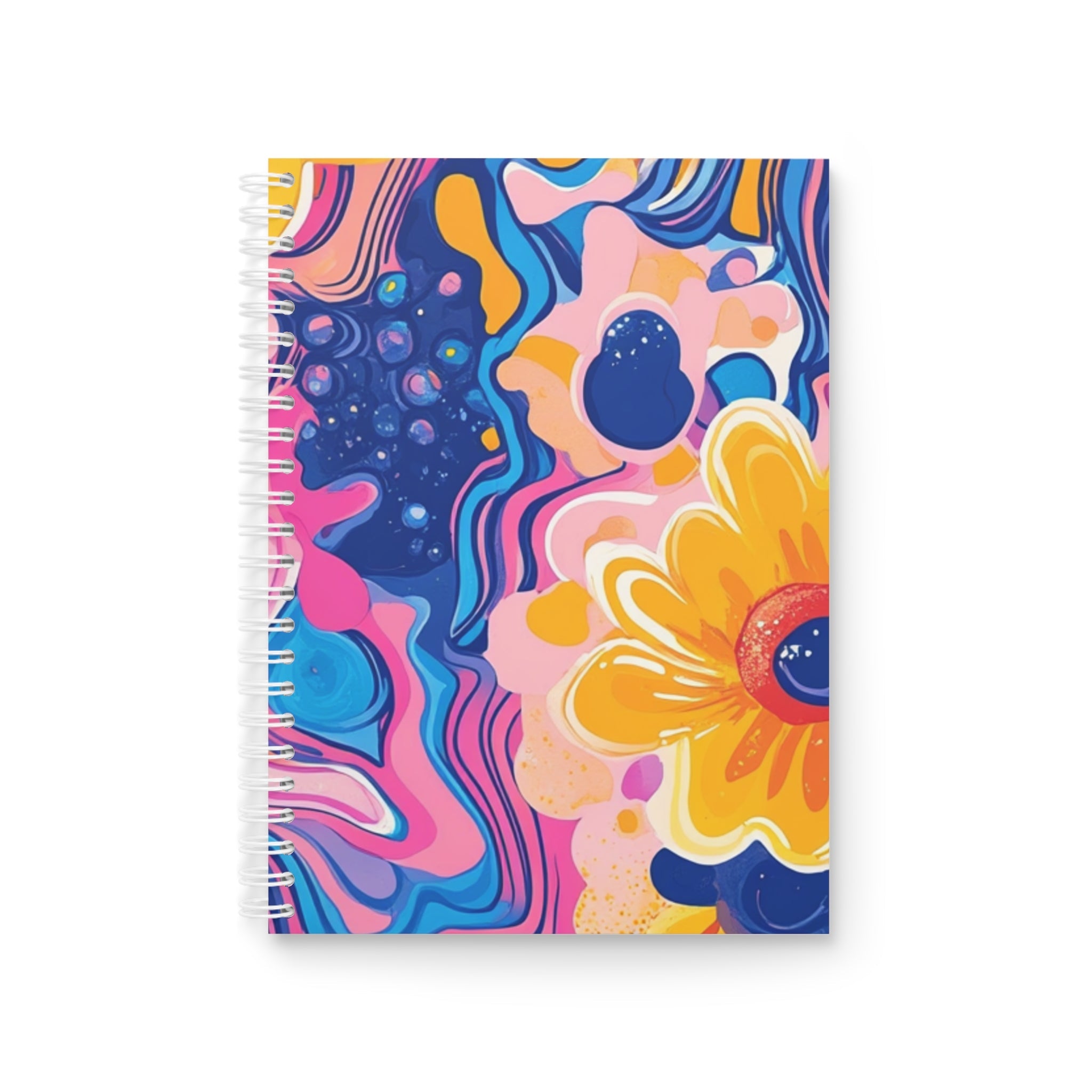 Abstract Floral Wide-Ruled Spiral Notebook, Artsulli - Art is Long, Life is Short, Paper products, Size, One Size, , , , , 12476537564049989815