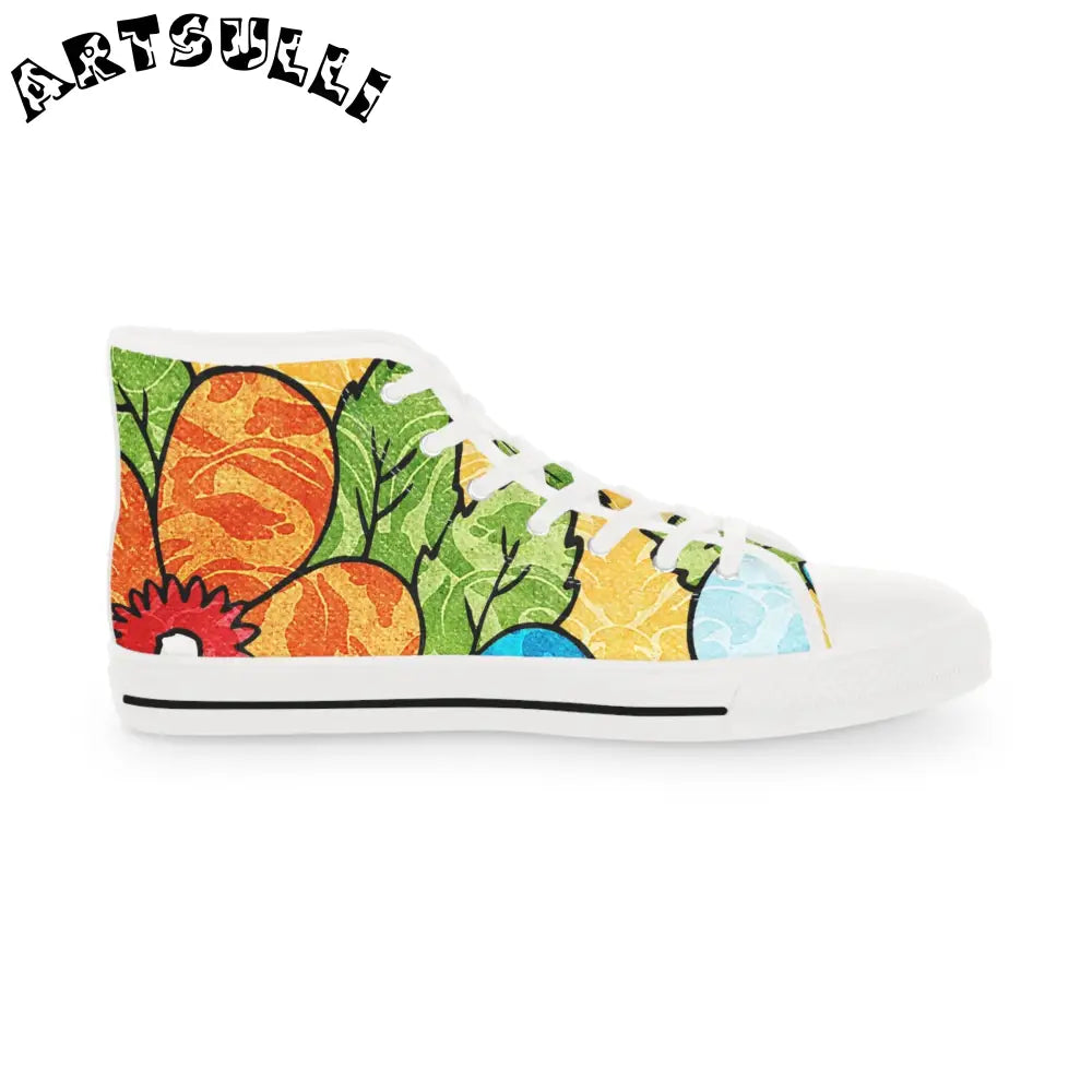 JAKKOUTTHEBXX Abstract Fruit Breathable Polyester Canvas High Tops 2025