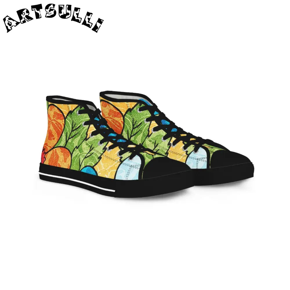 JAKKOUTTHEBXX Abstract Fruit Breathable Polyester Canvas High Tops 2025