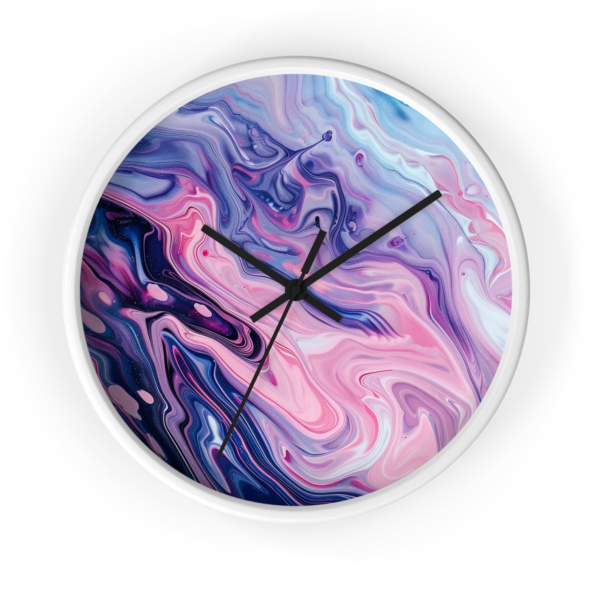 Abstract Galaxy Wall Clock, Artsulli - Art is Long, Life is Short, Home Decor, Color, White Base, Hands, Black, Size, 10", 26543548266043146017