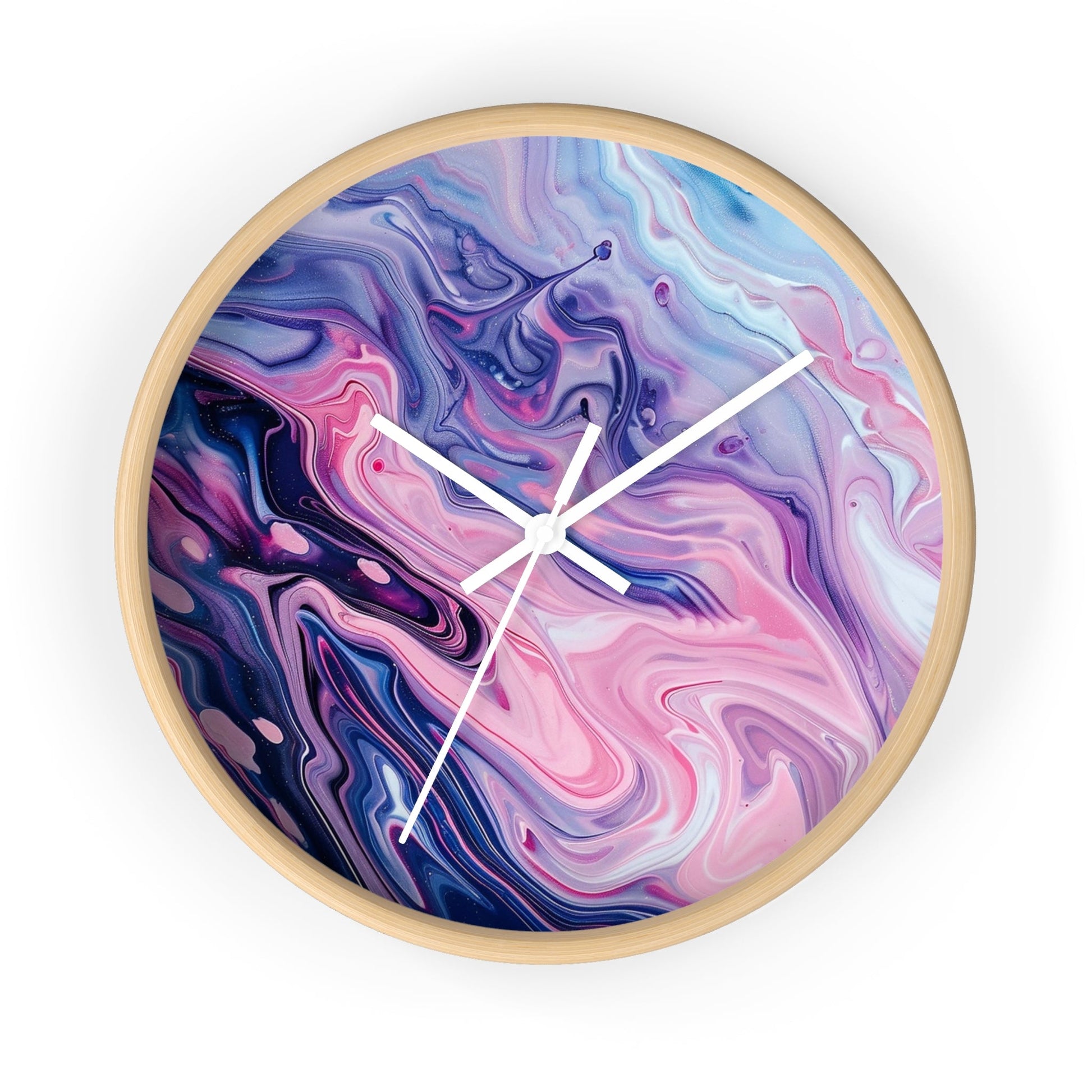 Abstract Galaxy Wall Clock, Artsulli - Art is Long, Life is Short, Home Decor, Color, Wooden Base, Hands, White, Size, 10", 35494952766118047530
