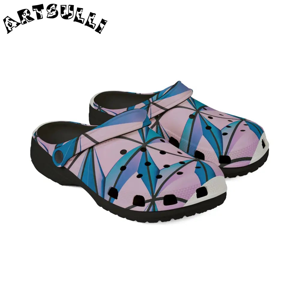 Abstract Geometric EVA Foam Clogs, Artsulli - Art is Long, Life is Short, Shoes, , , , , , , 