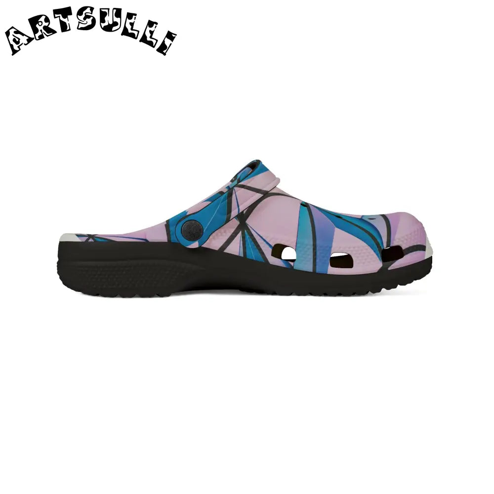 Abstract Geometric EVA Foam Clogs, Artsulli - Art is Long, Life is Short, Shoes, , , , , , , 