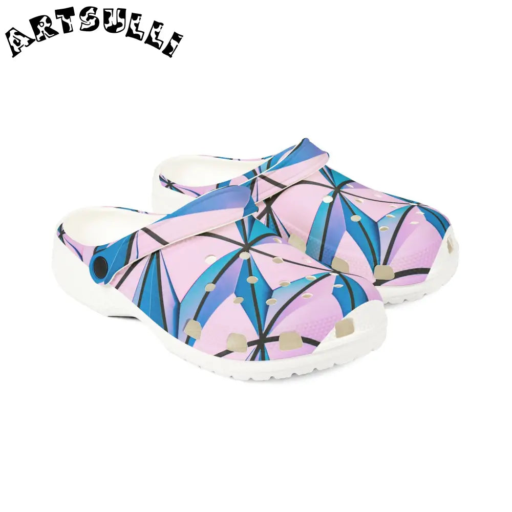 Abstract Geometric EVA Foam Clogs, Artsulli - Art is Long, Life is Short, Shoes, , , , , , , 
