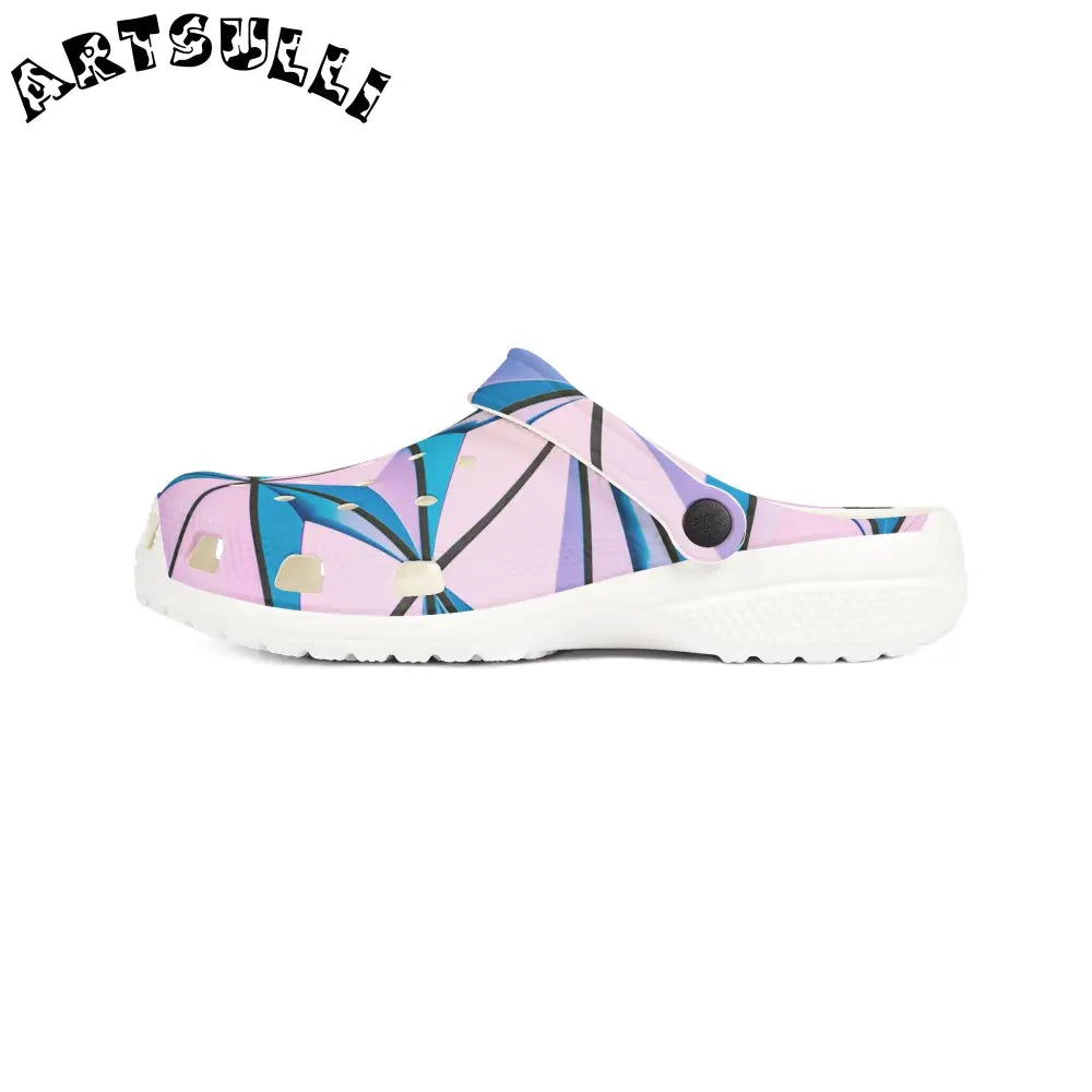 Abstract Geometric EVA Foam Clogs, Artsulli - Art is Long, Life is Short, Shoes, , , , , , , 