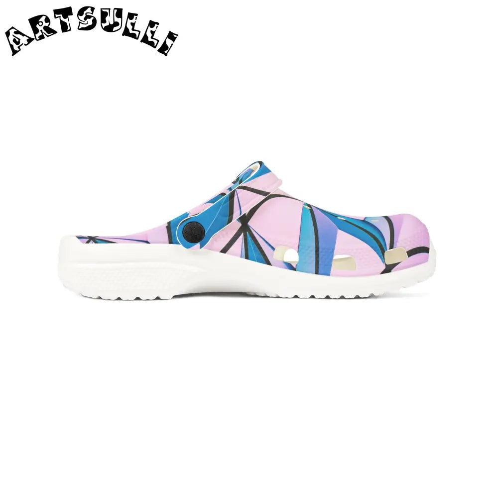 Abstract Geometric EVA Foam Clogs, Artsulli - Art is Long, Life is Short, Shoes, , , , , , , 