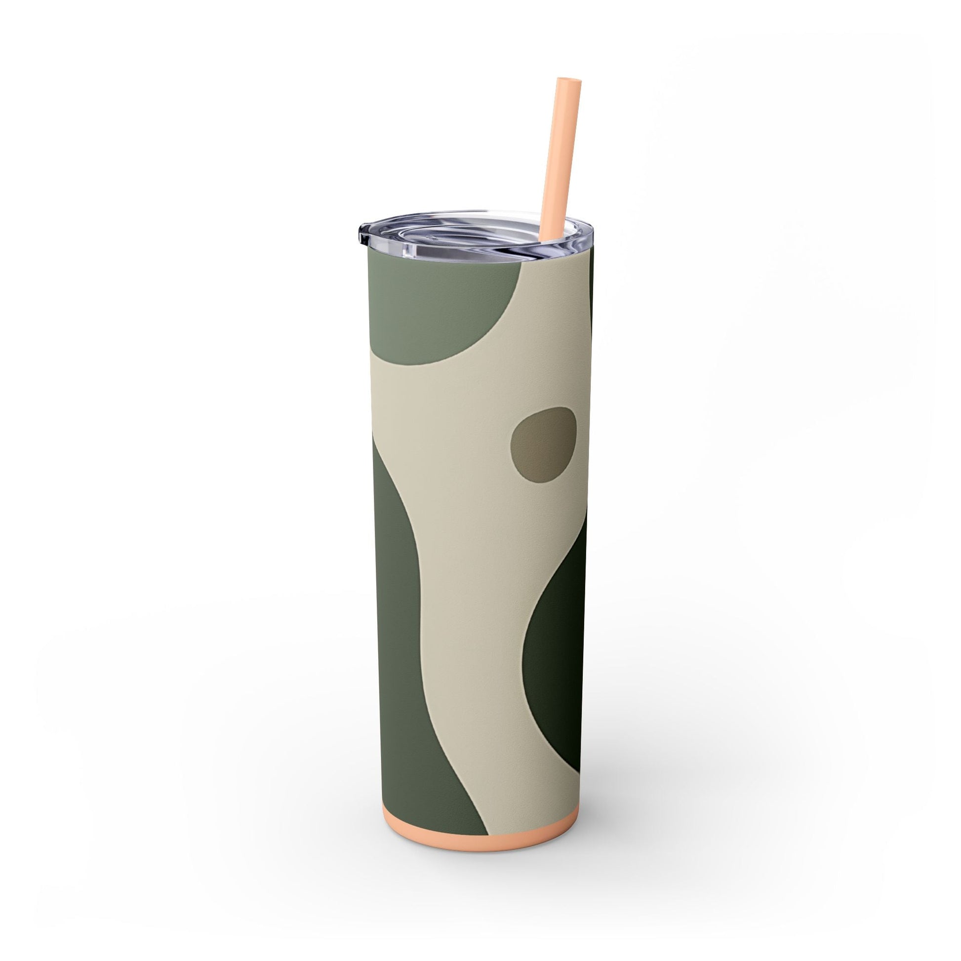 Abstract Green and Beige Maars Skinny Tumbler, Artsulli - Art is Long, Life is Short, Mug, , , , , , , 