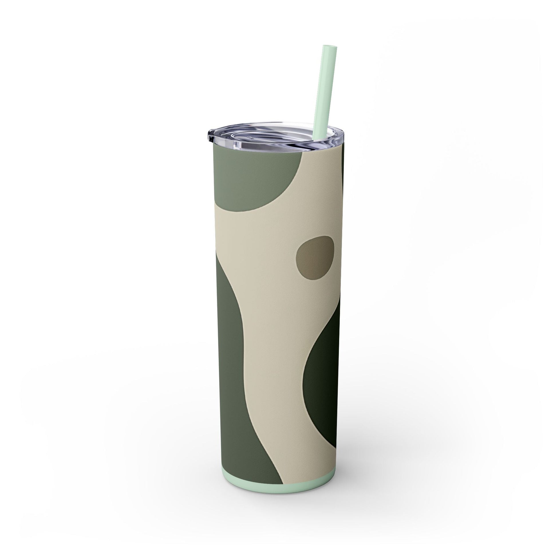 Abstract Green and Beige Maars Skinny Tumbler, Artsulli - Art is Long, Life is Short, Mug, , , , , , , 