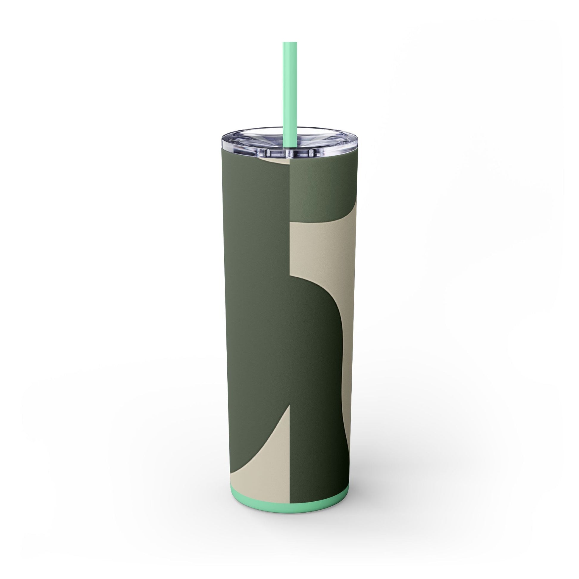 Abstract Green and Beige Maars Skinny Tumbler, Artsulli - Art is Long, Life is Short, Mug, , , , , , , 