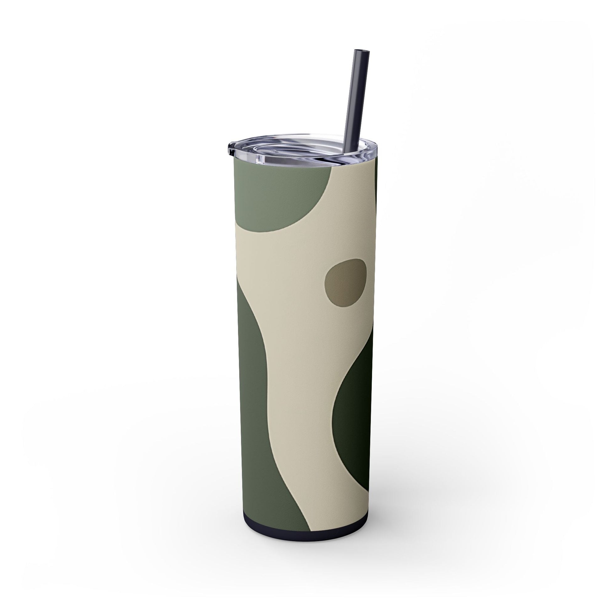 Abstract Green and Beige Maars Skinny Tumbler, Artsulli - Art is Long, Life is Short, Mug, , , , , , , 