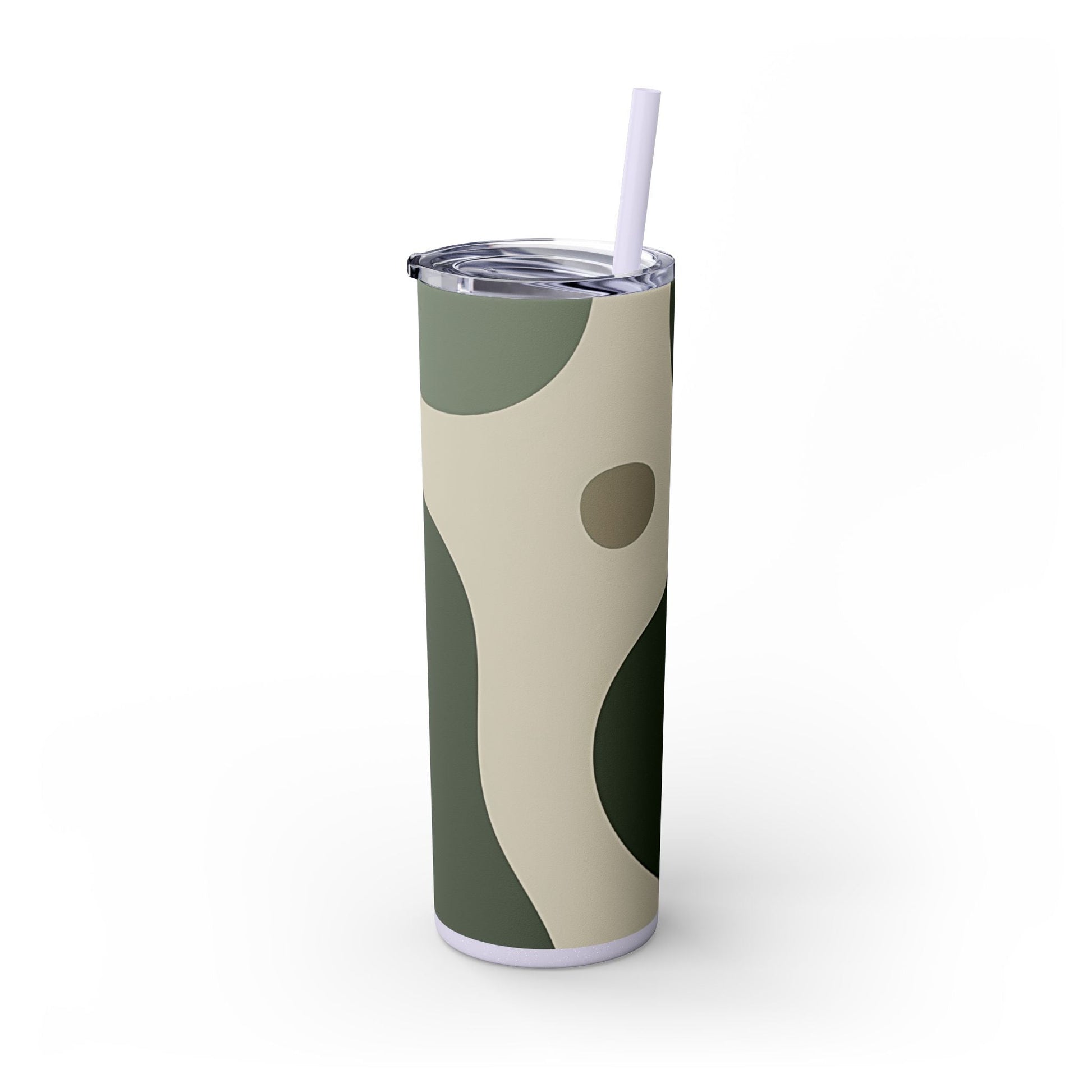 Abstract Green and Beige Maars Skinny Tumbler, Artsulli - Art is Long, Life is Short, Mug, , , , , , , 
