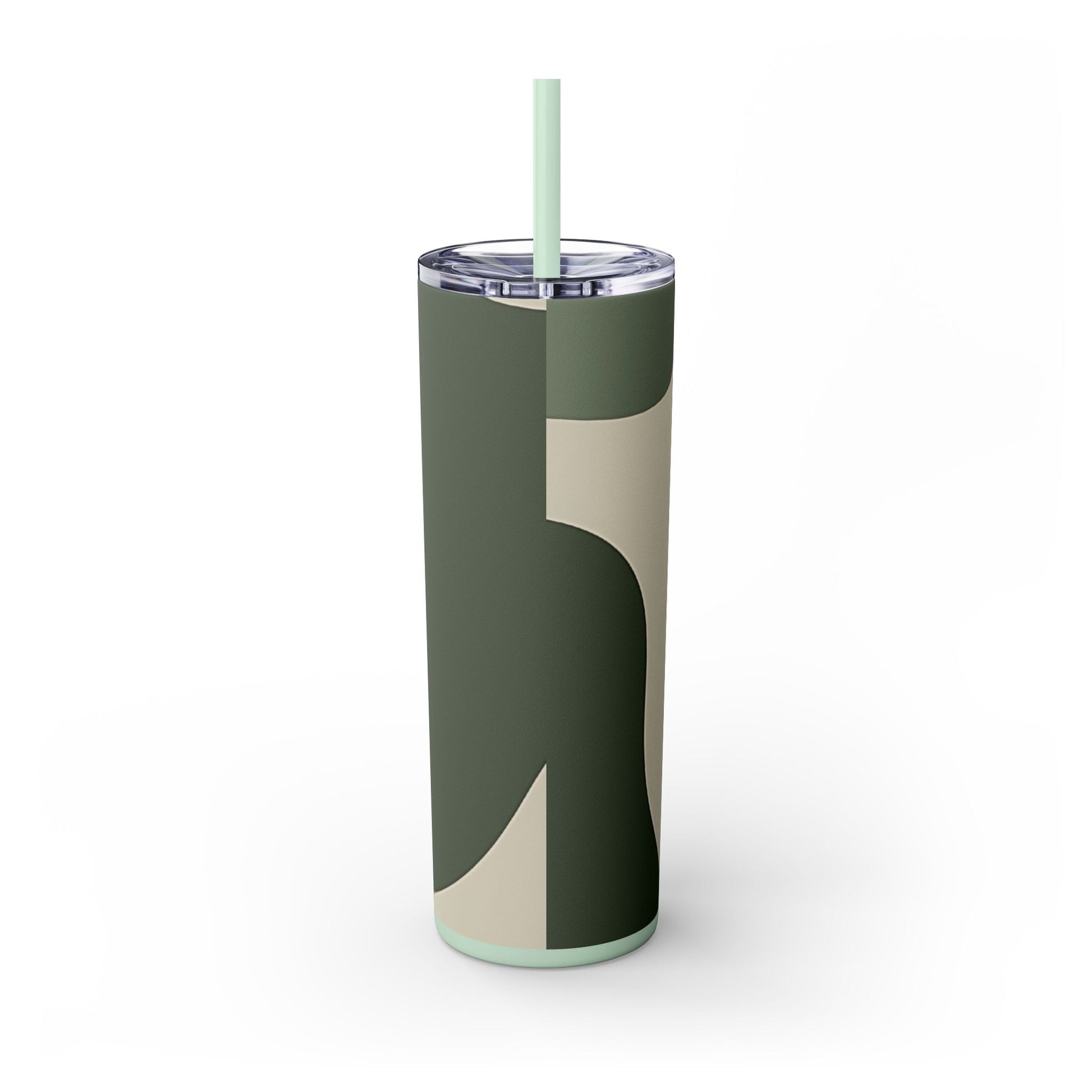 Abstract Green and Beige Maars Skinny Tumbler, Artsulli - Art is Long, Life is Short, Mug, , , , , , , 