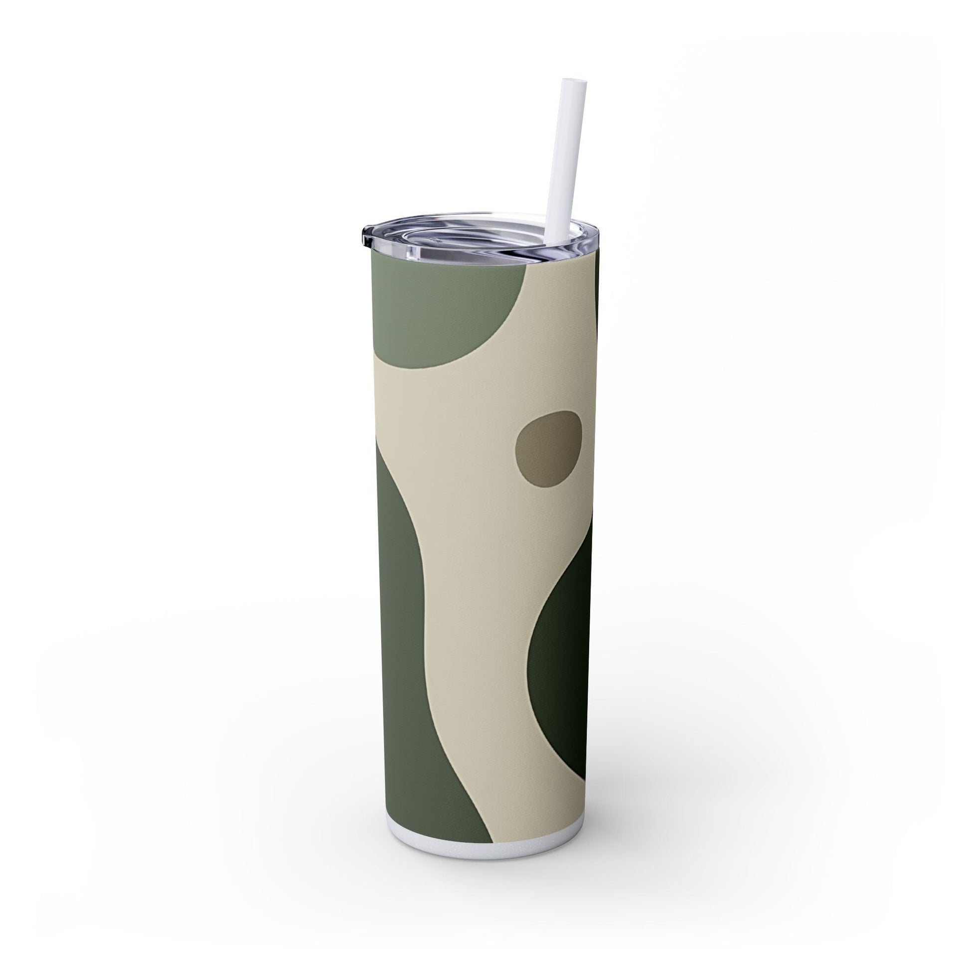 Abstract Green and Beige Maars Skinny Tumbler, Artsulli - Art is Long, Life is Short, Mug, , , , , , , 