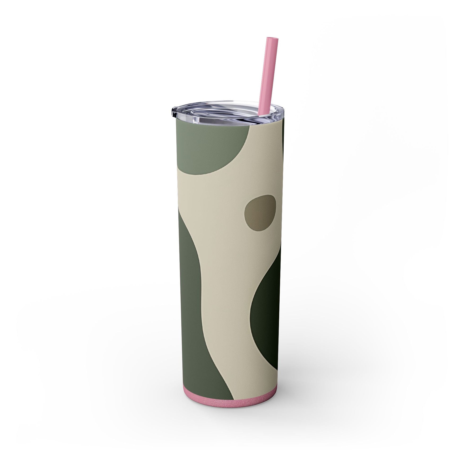 Abstract Green and Beige Maars Skinny Tumbler, Artsulli - Art is Long, Life is Short, Mug, , , , , , , 