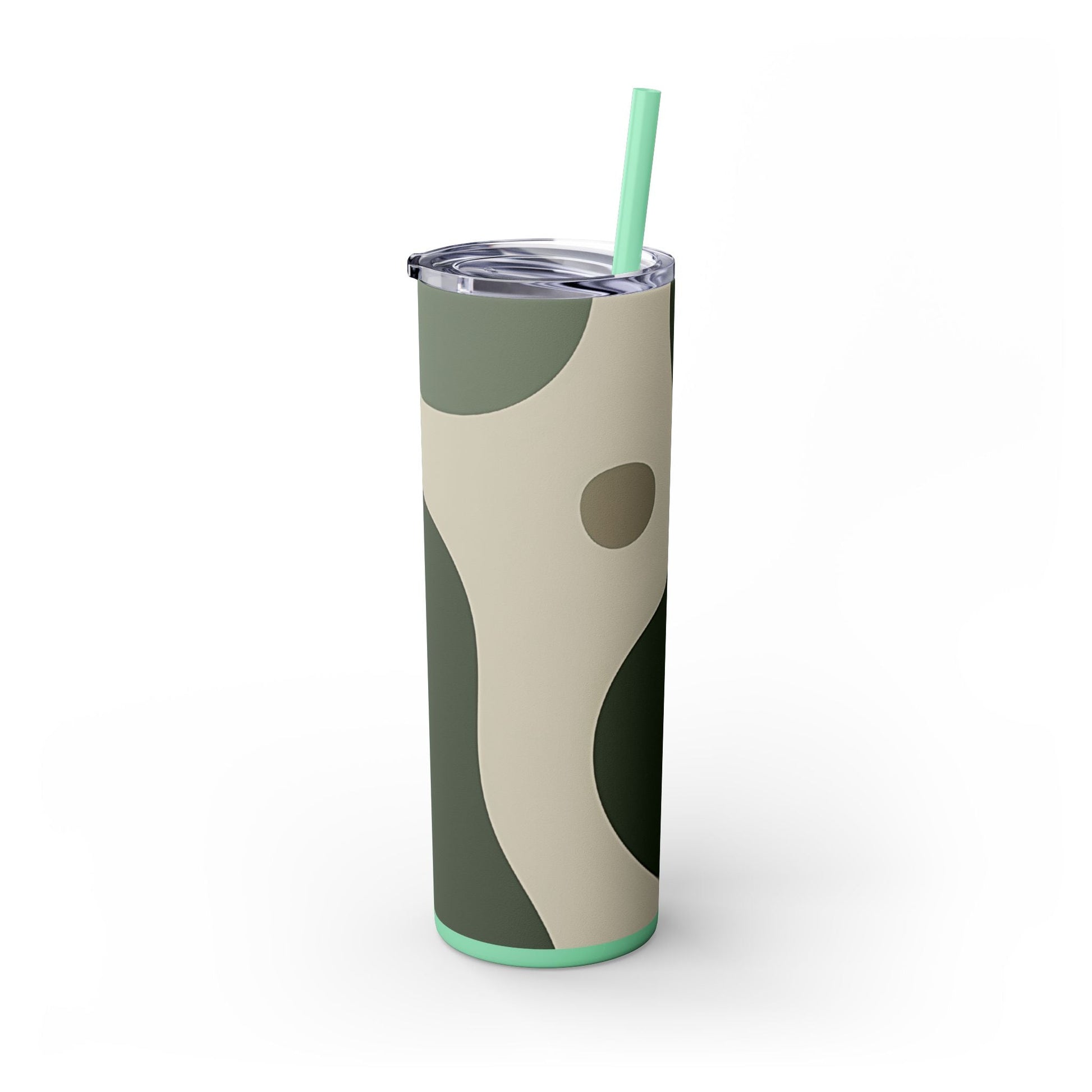 Abstract Green and Beige Maars Skinny Tumbler, Artsulli - Art is Long, Life is Short, Mug, , , , , , , 