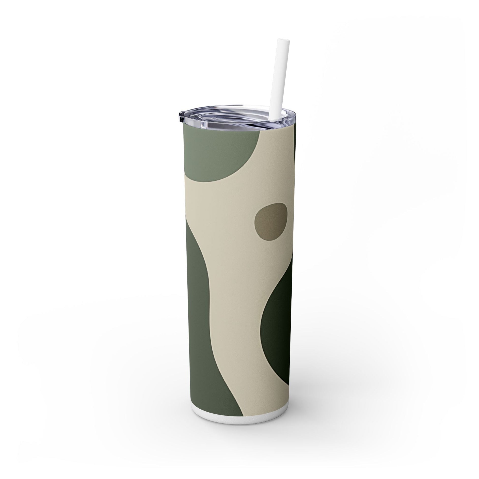 Abstract Green and Beige Maars Skinny Tumbler, Artsulli - Art is Long, Life is Short, Mug, , , , , , , 