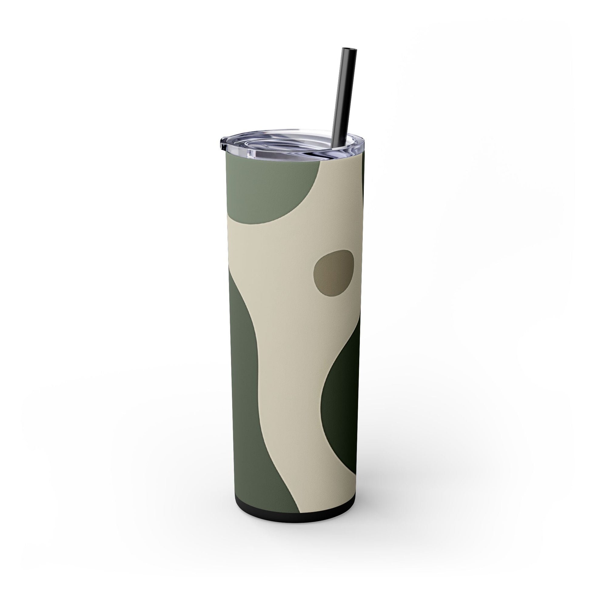 Abstract Green and Beige Maars Skinny Tumbler, Artsulli - Art is Long, Life is Short, Mug, , , , , , , 