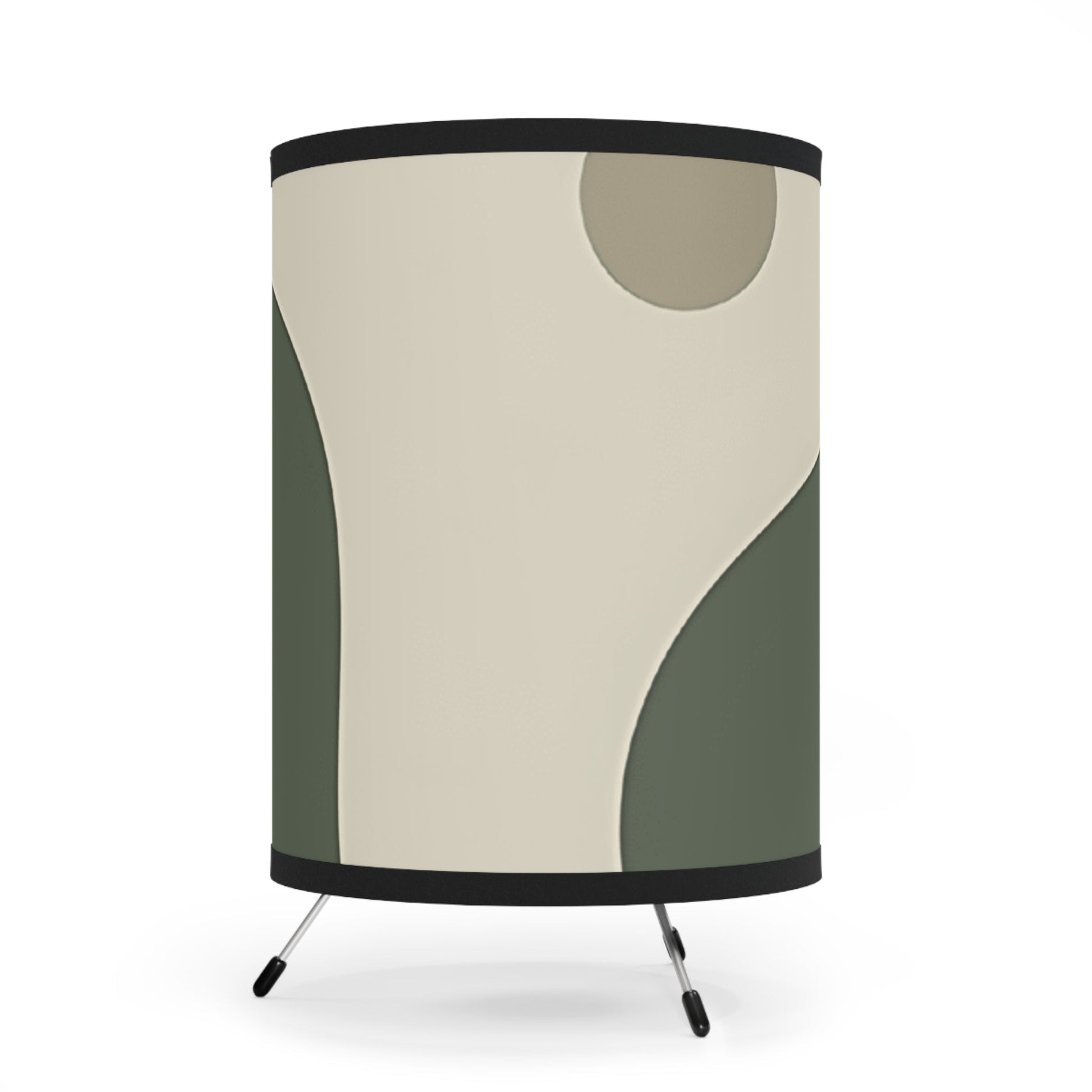 Abstract Green and Beige Tripod Table Lamp, Artsulli - Art is Long, Life is Short, Home Decor, , , , , , , 