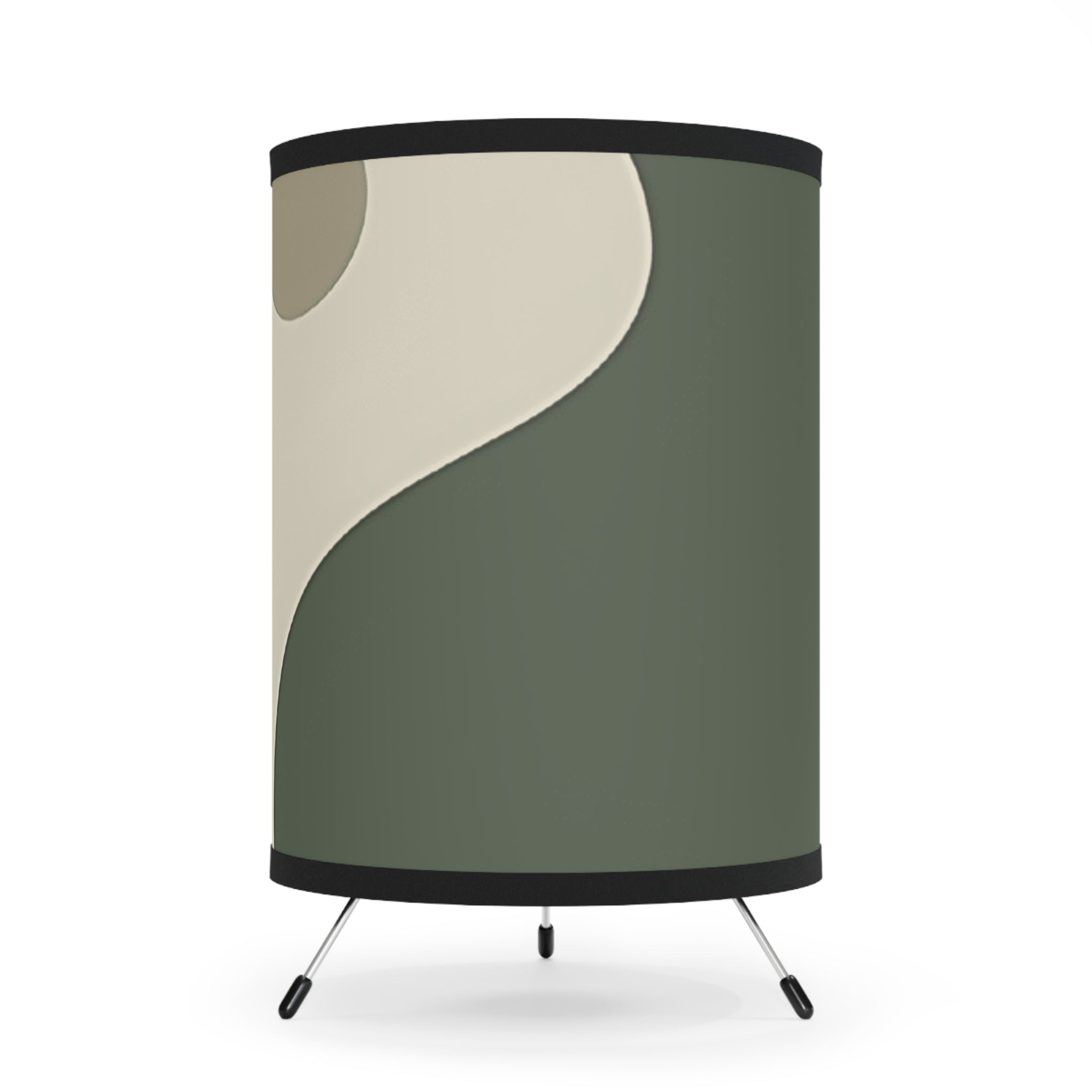 Printify Abstract Green and Beige Tripod Table Lamp 2025