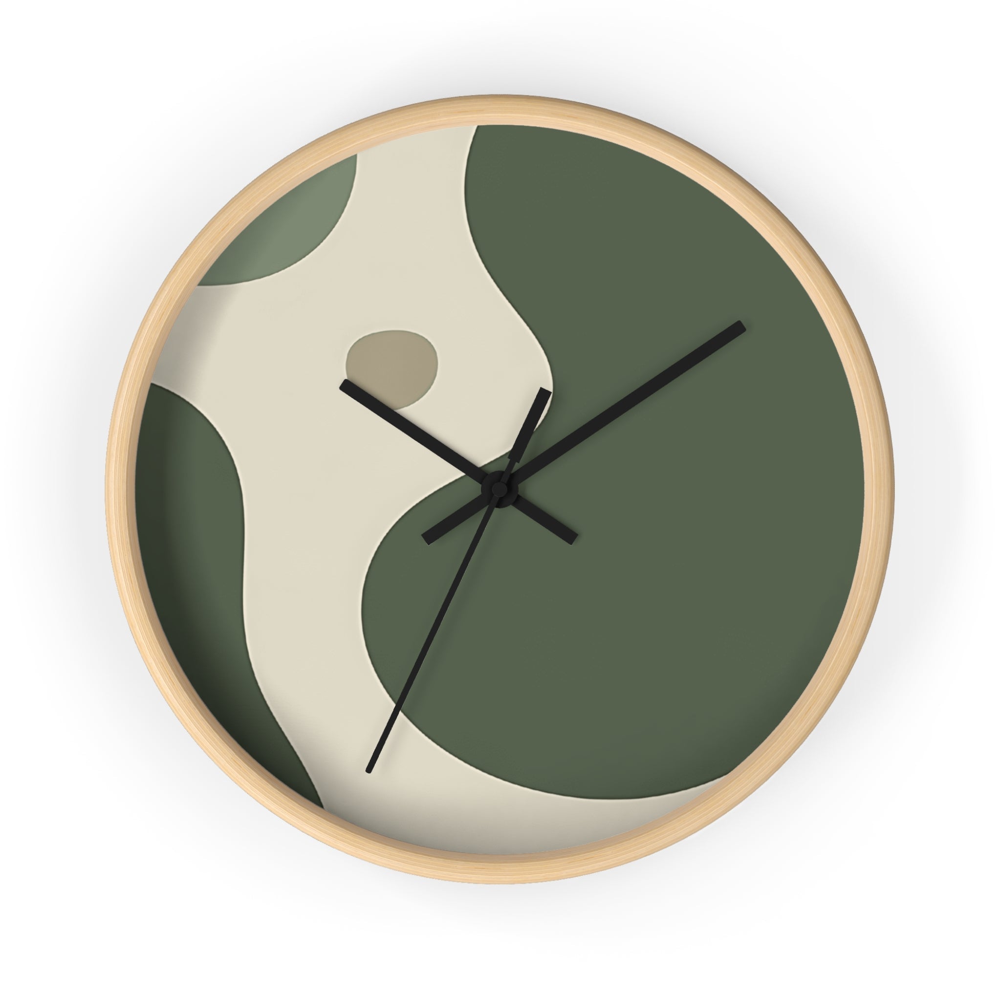 Printify Abstract Green and Beige Wall Clock 2025