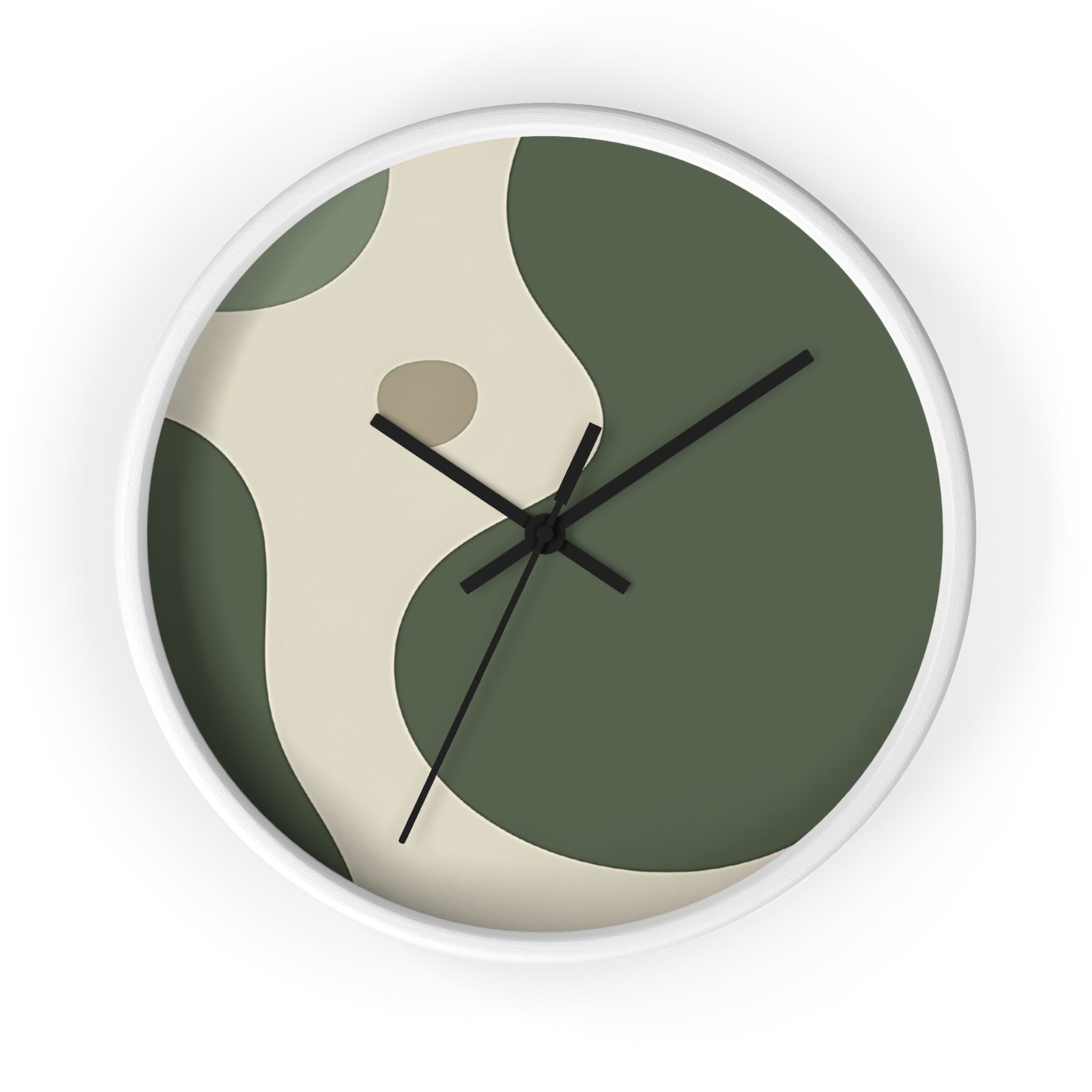 Printify Abstract Green and Beige Wall Clock 2025