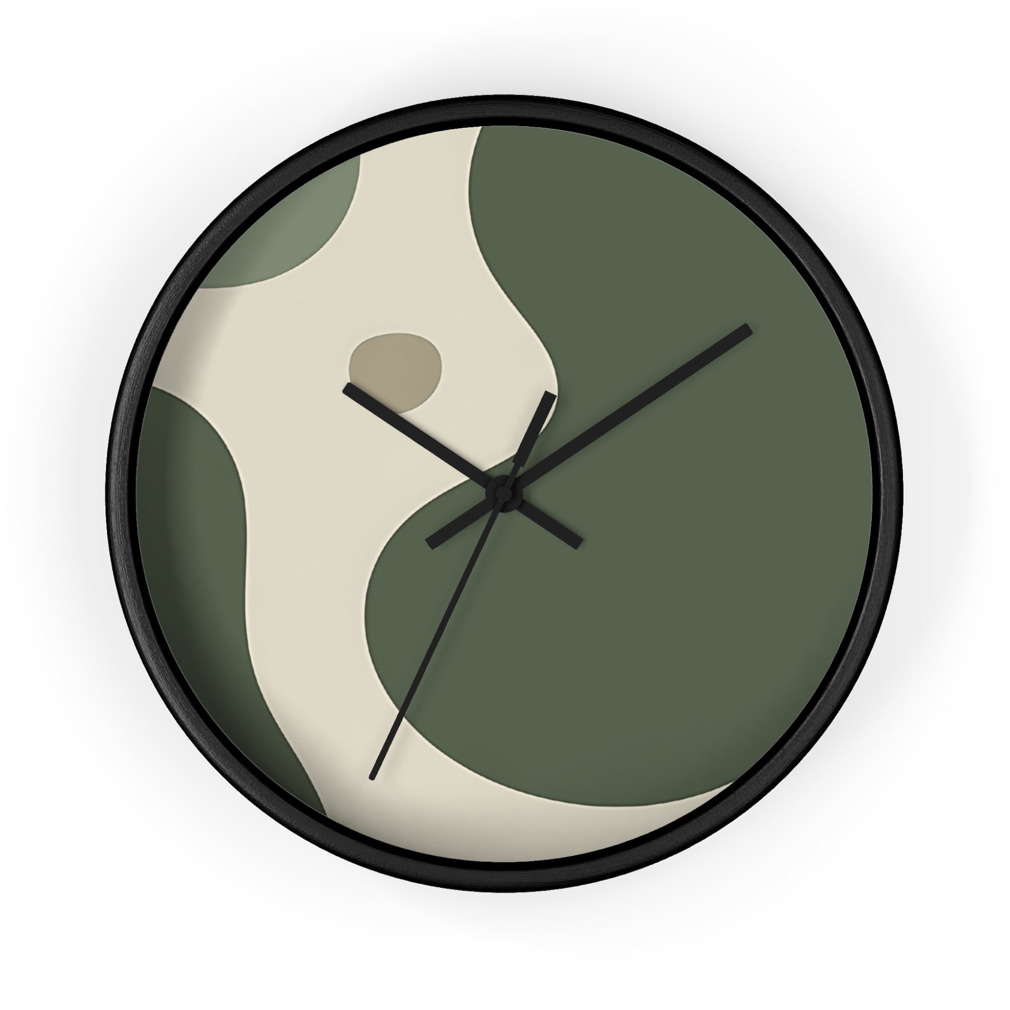 Printify Abstract Green and Beige Wall Clock 2025