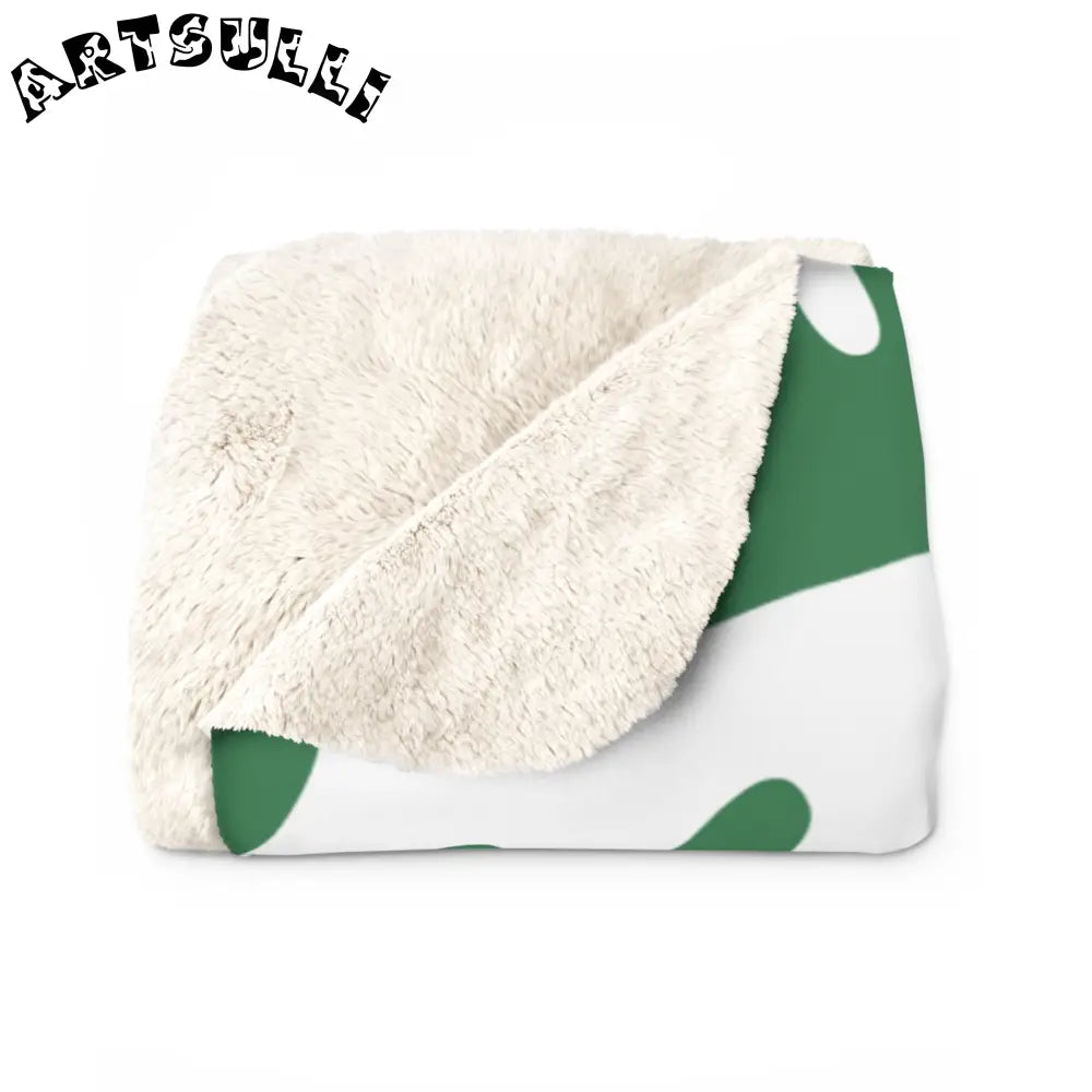 JAKKOUTTHEBXX Abstract Green Leaf Cozy Fleece Blanket 2025