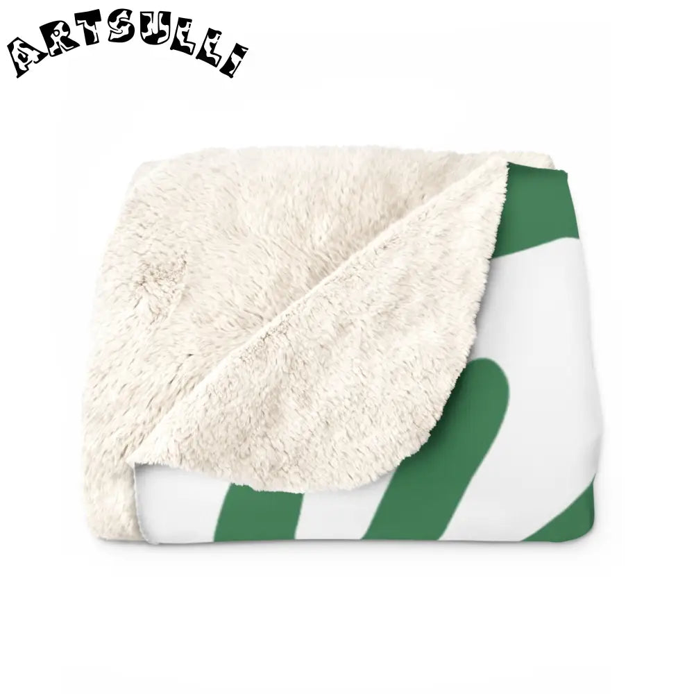JAKKOUTTHEBXX Abstract Green Leaf Cozy Fleece Blanket 2025
