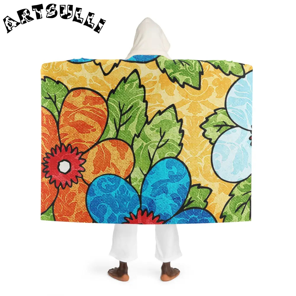 Abstract Hooded Sherpa Blanket Delivers Fuzzy Warmth, Artsulli - Art is Long, Life is Short, All Over Prints, , , , , , , 