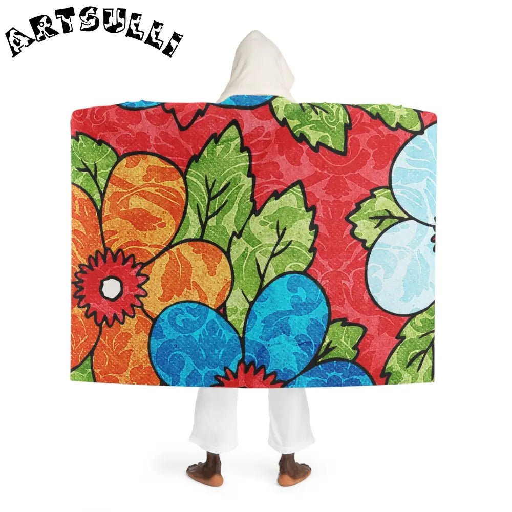 Abstract Hooded Sherpa Blanket to Deliver Fuzzy Warmth, Artsulli - Art is Long, Life is Short, All Over Prints, , , , , , , 