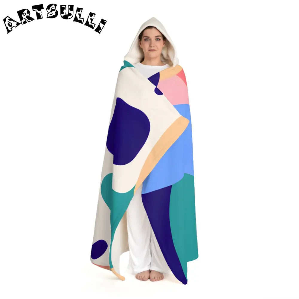 JAKKOUTTHEBXX Abstract Hooded Sherpa Fleece Blanket 2025