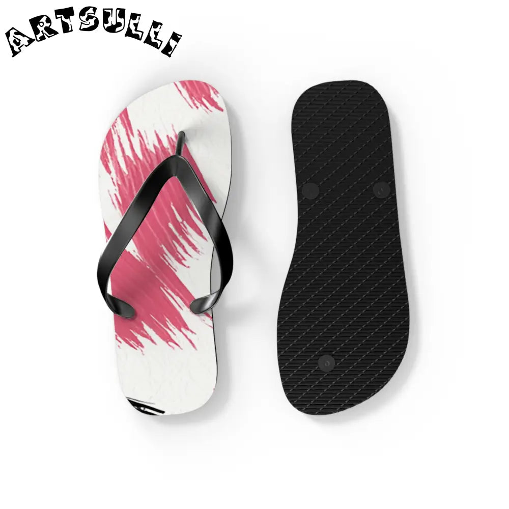 Abstract Illustration Printed Flip Flops, Artsulli - Art is Long, Life is Short, Shoes, , , , , , , 