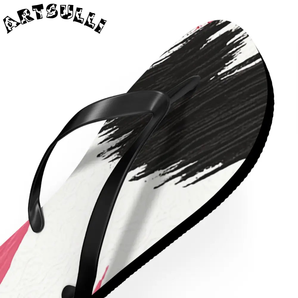 Abstract Illustration Printed Flip Flops, Artsulli - Art is Long, Life is Short, Shoes, , , , , , , 