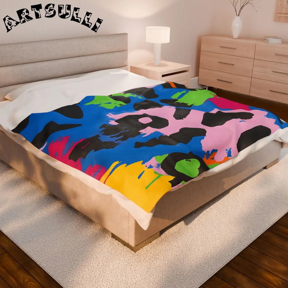 JAKKOUTTHEBXX Abstract Leopard Plush Velveteen Blanket for a Cozy Home 2025