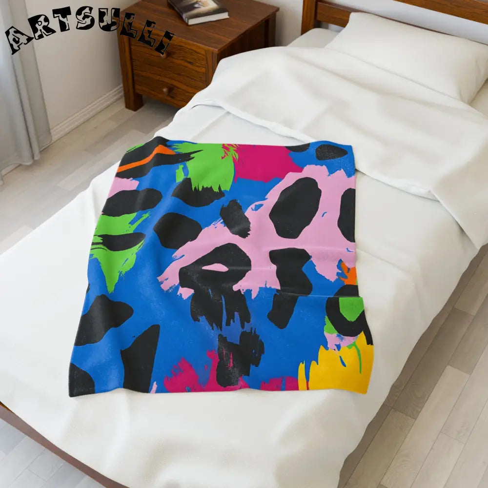 JAKKOUTTHEBXX Abstract Leopard Plush Velveteen Blanket for a Cozy Home 2025