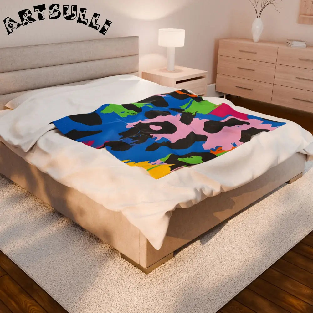 JAKKOUTTHEBXX Abstract Leopard Plush Velveteen Blanket for a Cozy Home 2025