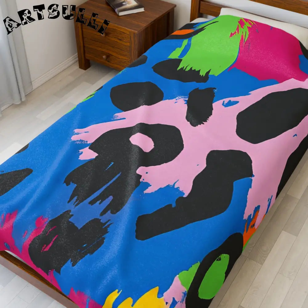 JAKKOUTTHEBXX Abstract Leopard Plush Velveteen Blanket for a Cozy Home 2025
