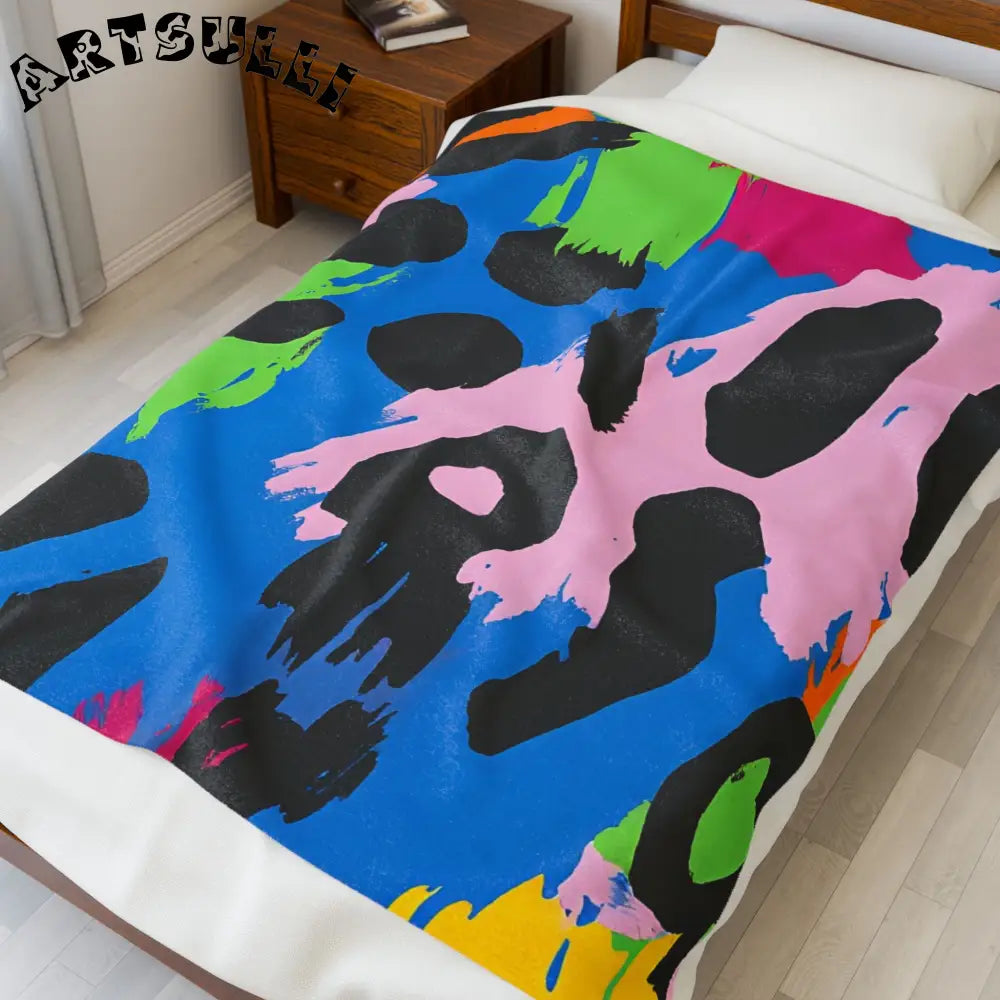 JAKKOUTTHEBXX Abstract Leopard Plush Velveteen Blanket for a Cozy Home 2025