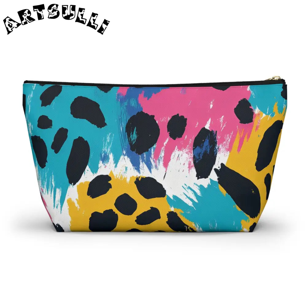 Abstract Leopard Print T-Bottom Pouch Excellent Pencil Case, Artsulli - Art is Long, Life is Short, Bags, , , , , , , 