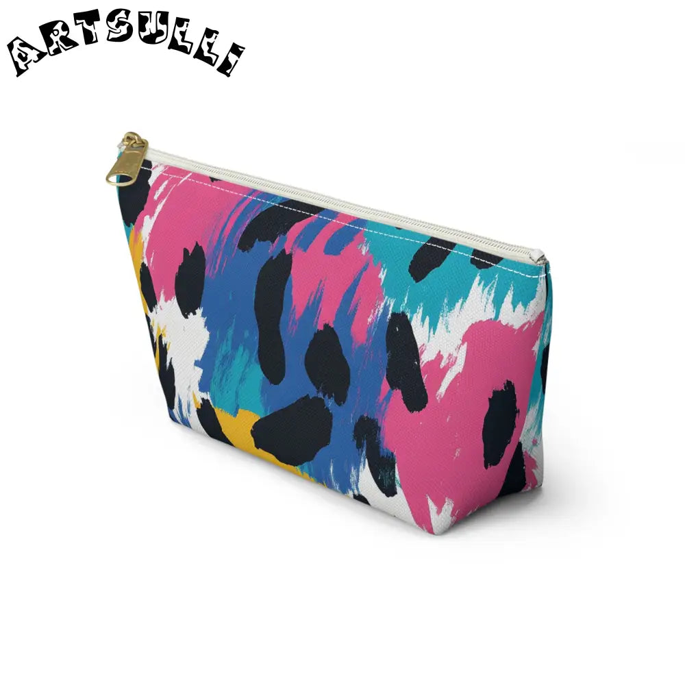 Abstract Leopard Print T-Bottom Pouch Excellent Pencil Case, Artsulli - Art is Long, Life is Short, Bags, , , , , , , 