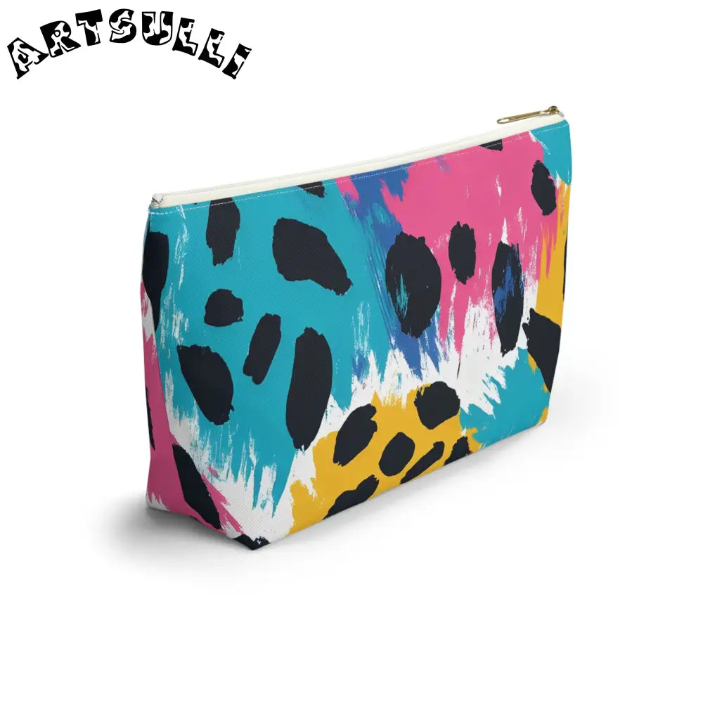 Abstract Leopard Print T-Bottom Pouch Excellent Pencil Case, Artsulli - Art is Long, Life is Short, Bags, , , , , , , 