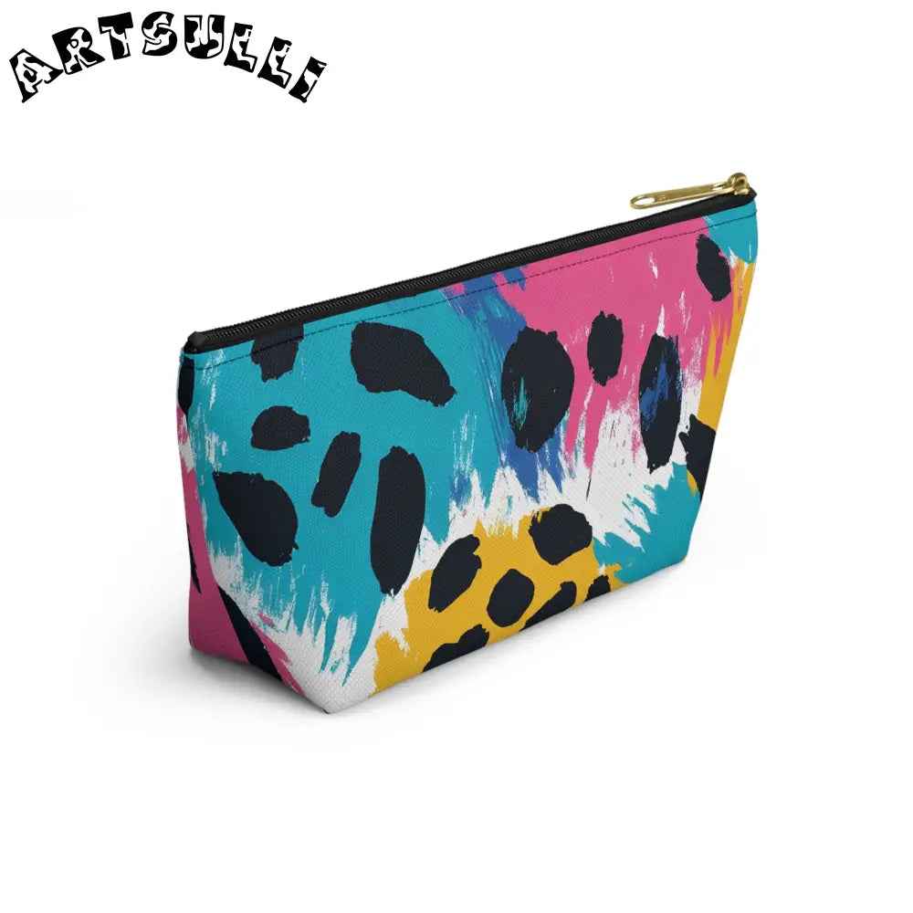 Abstract Leopard Print T-Bottom Pouch Excellent Pencil Case, Artsulli - Art is Long, Life is Short, Bags, , , , , , , 