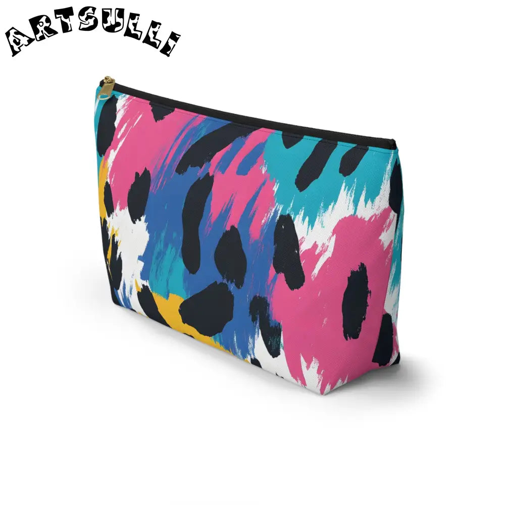 Abstract Leopard Print T-Bottom Pouch Excellent Pencil Case, Artsulli - Art is Long, Life is Short, Bags, , , , , , , 